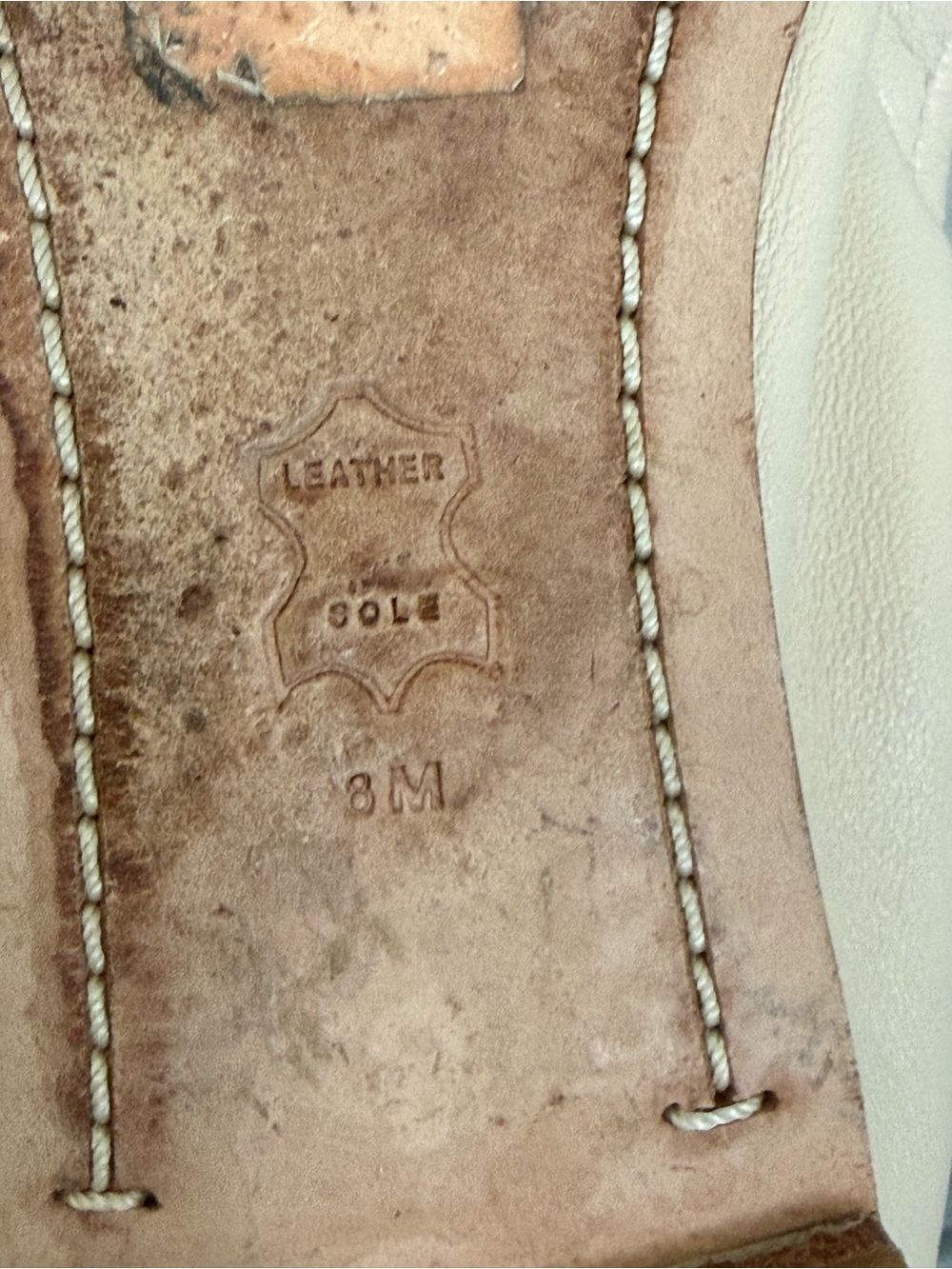 Tory Burch Reva Leather Slip-On Ballet Flats Beige/Gold Logo Cap Toe Women's 8M - Picture 10 of 11